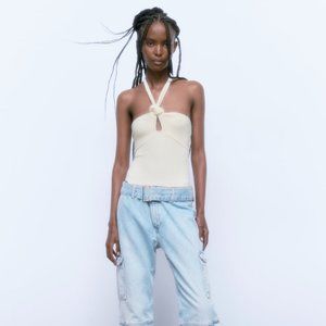 Zara Ribbed bodysuit with knot